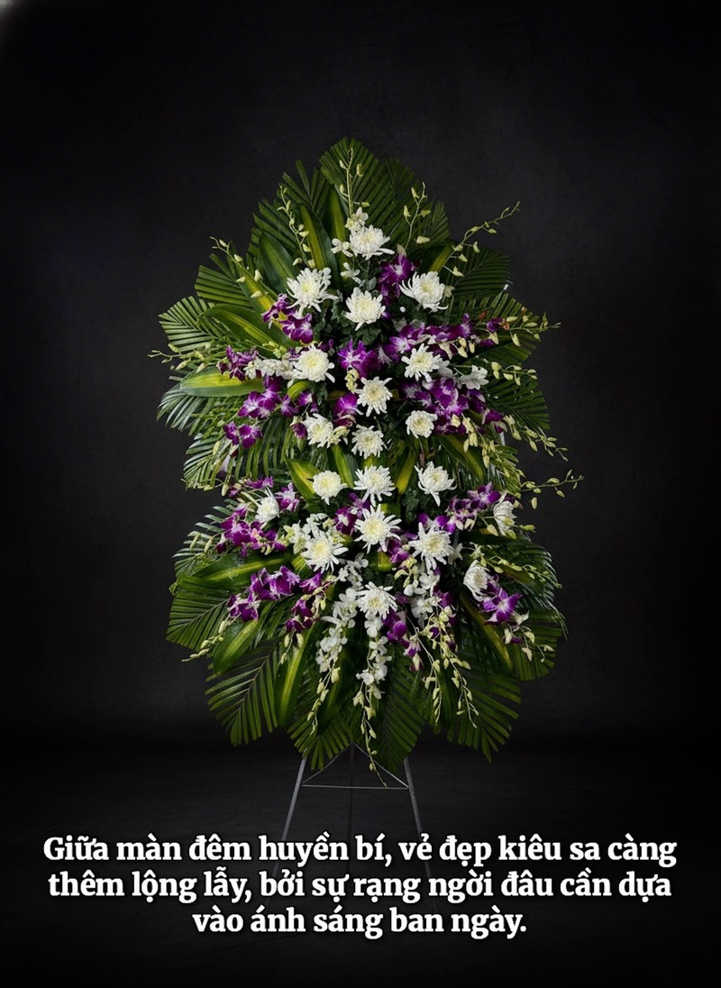 Kệ Hoa Viếng Lan Tím 2 Tầng VIP